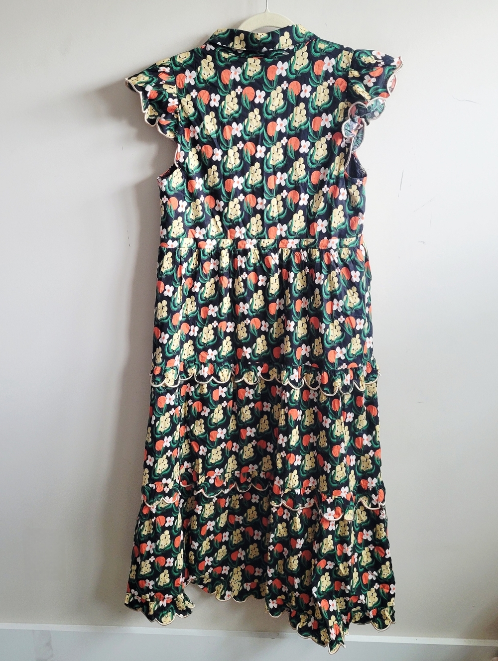 Scallop Trim Floral Maxi, Black - Picture 7 of 9